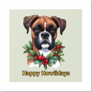 Happy Howlidays Boxer Posters and Art
